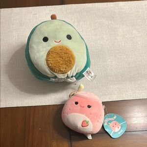 Squishmallows Avocado and Strawberry Plush Set